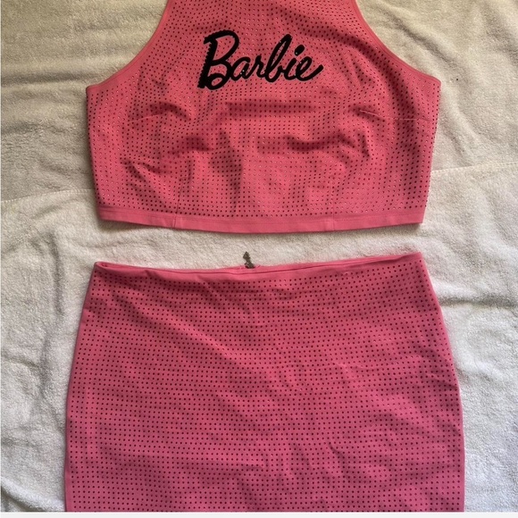 Barbie limited edition 2 piece set XXL stretch rhinestone with Barbie zipper - Picture 3 of 6